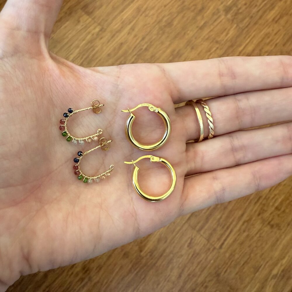 14k Gold Vermeil over Sterling Silver Hoop Earrings